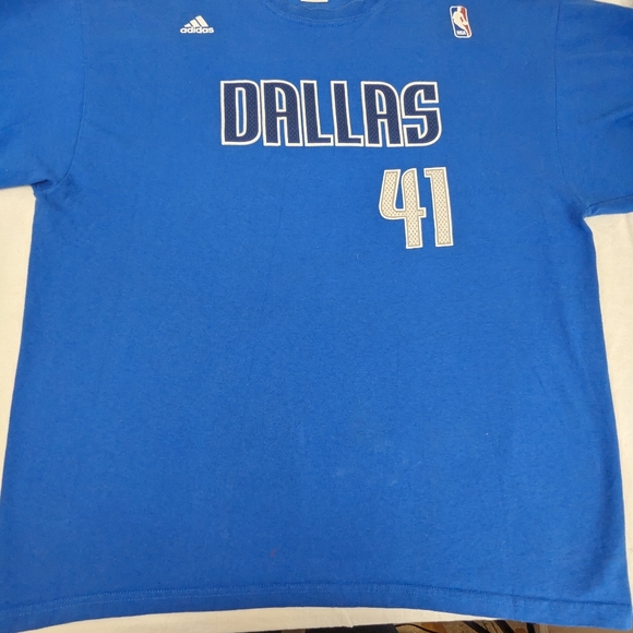 Dallas Mavericks NBA Legend #41 Dirk Nowitzki Blue Tee XL - Picture 6 of 8